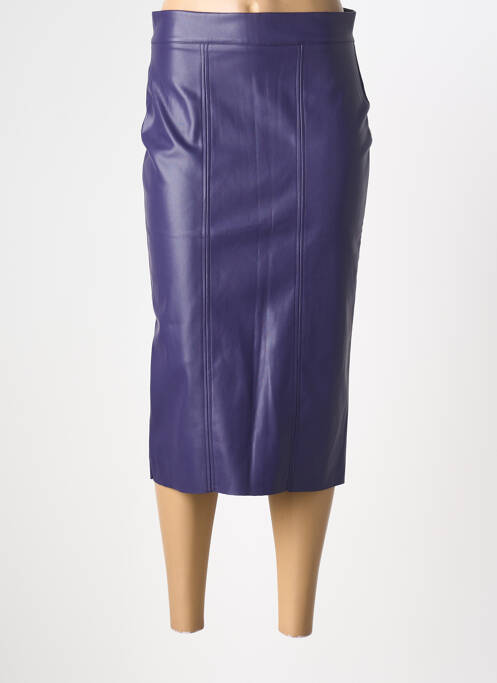 Jupe mi-longue coupe droite violet JOHANNA PARIS femme