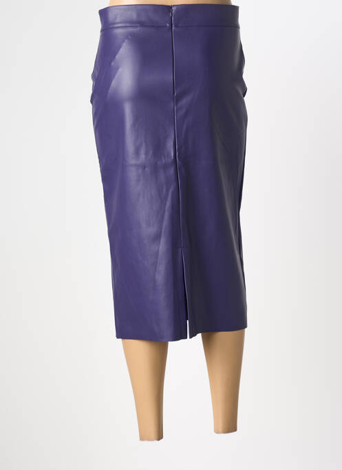 Jupe mi-longue coupe droite violet JOHANNA PARIS femme