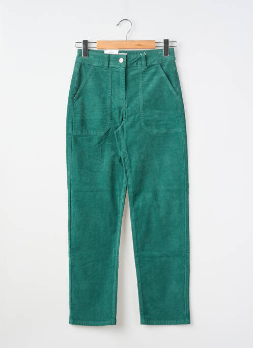 Pantalon droit fermeture zippée sous rabat boutonné vert C'EST BEAU LA VIE femme