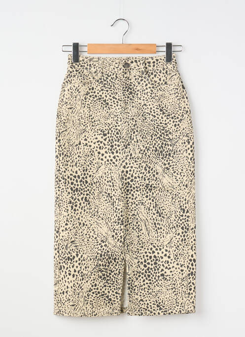 Jupe mi-longue coupe droite beige KAFFE femme