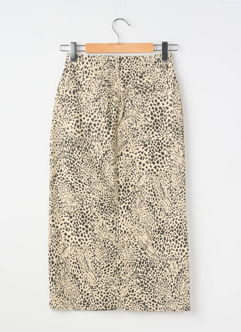 Jupe mi-longue coupe droite beige KAFFE femme