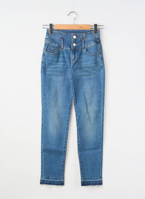 Jeans coupe slim stretch taille haute bleu C'EST BEAU LA VIE femme