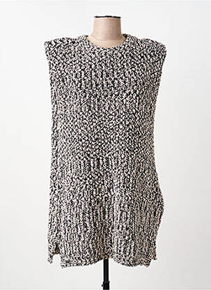 Pull coupe cintrée sans manche noir COMPAÑIA FANTASTICA femme