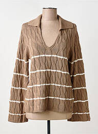 Pull manches longues manches longues marron CREAM femme