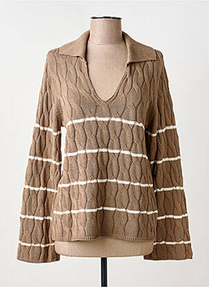 Pull manches longues manches longues marron CREAM femme