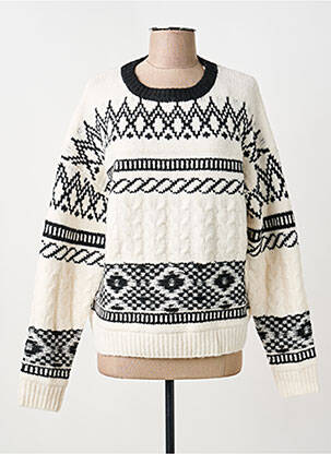 Pull resserrée sur le bas manches longues beige TIFFOSI femme