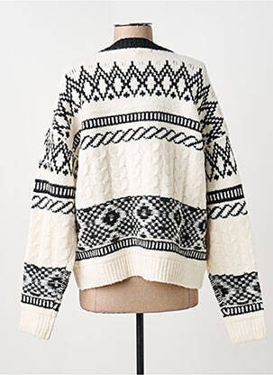 Pull resserrée sur le bas manches longues beige TIFFOSI femme