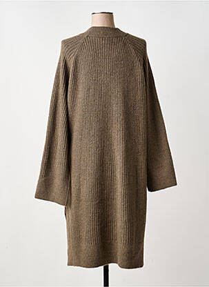 Robe pull coupe droite manches longues marron KAFFE femme