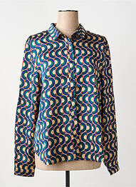 Chemisier imprimé fantaisie manches longues bleu FREEMAN T.PORTER femme