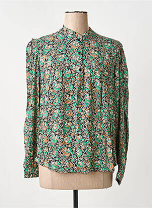 Blouse imprimé fantaisie manches longues vert C'EST BEAU LA VIE femme