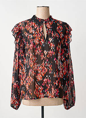 Blouse imprimé fantaisie manches longues noir GARCIA femme