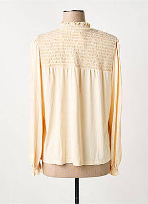 Blouse col rond manches longues beige GARCIA femme