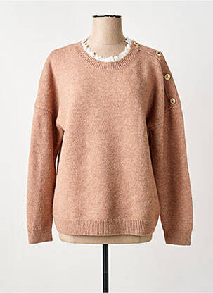 Pull resserrée sur le bas manches longues beige C'EST BEAU LA VIE femme