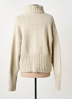 Pull col roulé coupe droite manches longues beige TIFFOSI femme