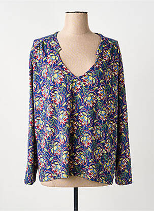 Pull col v manches longues bleu LA FIANCÉE femme