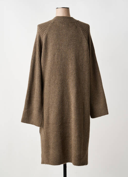 Robe pull col rond manches longues marron KAFFE femme