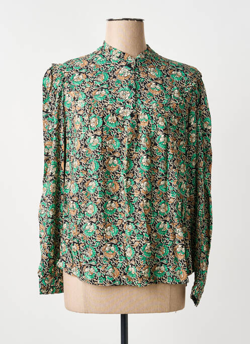 Blouse imprimé fantaisie manches longues vert C'EST BEAU LA VIE femme