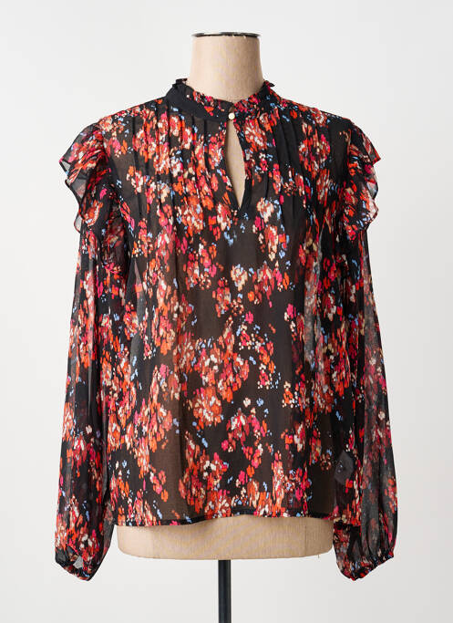 Blouse imprimé fantaisie manches longues noir GARCIA femme