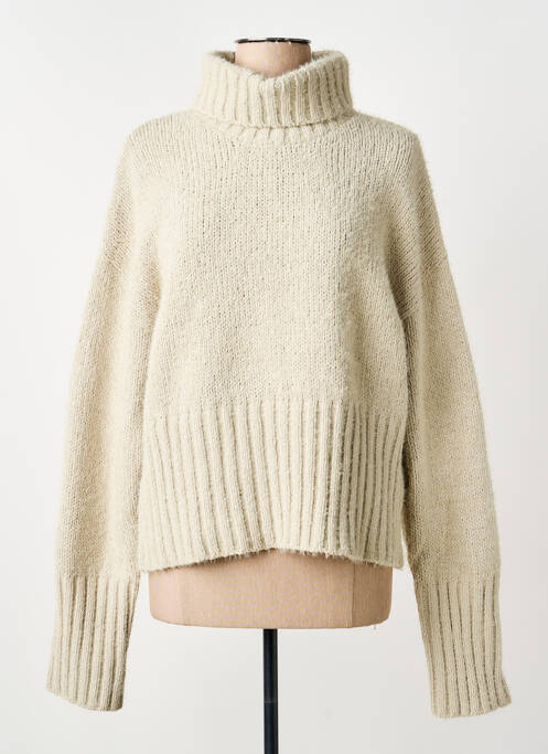 Pull col roulé manches longues manches longues beige TIFFOSI femme