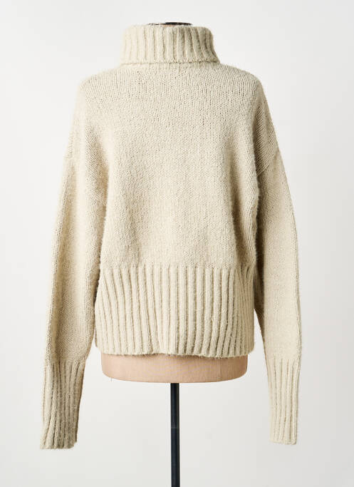 Pull col roulé manches longues manches longues beige TIFFOSI femme