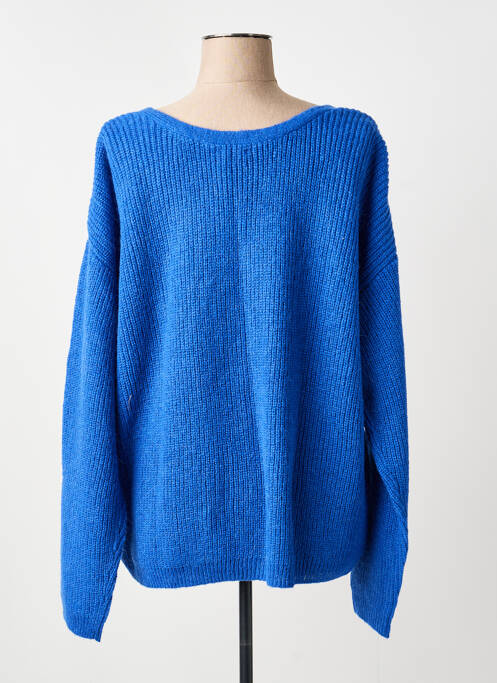 Gilet manches longues resserrée sur le bas bleu C'EST BEAU LA VIE femme