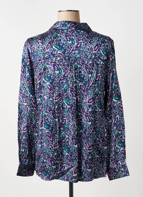 Chemisier imprimé fantaisie manches longues bleu LA FIANCÉE femme