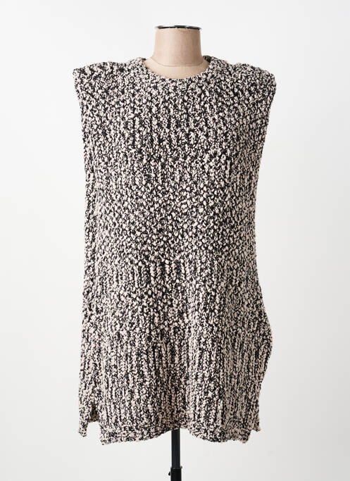 Pull coupe cintrée sans manche noir COMPAÑIA FANTASTICA femme