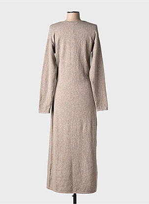 Robe pull coupe droite manches longues beige DESIRES femme