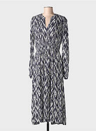 Robe mi-longue coupe fluide manches longues bleu TIFFOSI femme