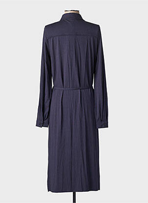 Robe mi-longue manches longues manches longues bleu BASE LEVEL femme