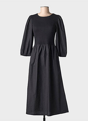 Robe longue manches longues manches longues noir KAFFE femme