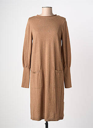 Robe pull col rond manches longues beige CREAM femme