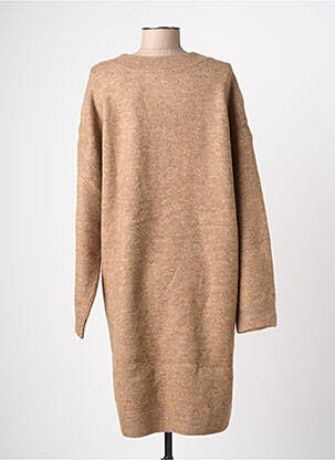 Robe pull col rond manches longues beige C'EST BEAU LA VIE femme