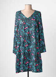 Robe mi-longue coupe fluide manches longues vert LA FIANCÉE femme