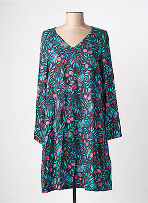 Robe mi-longue coupe fluide manches longues vert LA FIANCÉE femme