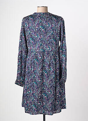 Robe courte coupe fluide manches longues bleu LA FIANCÉE femme