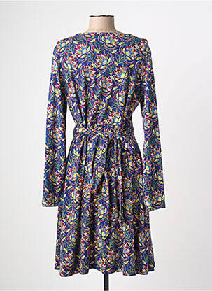 Robe mi-longue imprimé fantaisie manches longues bleu LA FIANCÉE femme