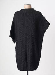 Pull tunique col rond manches courtes noir NÜ femme