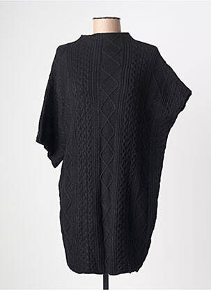 Pull tunique col rond manches courtes noir NÜ femme