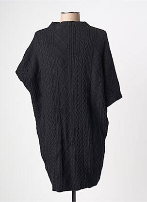 Pull tunique col rond manches courtes noir NÜ femme