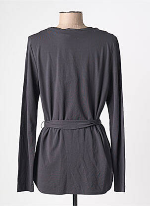 Top coupe cintrée manches longues gris FRANSA femme