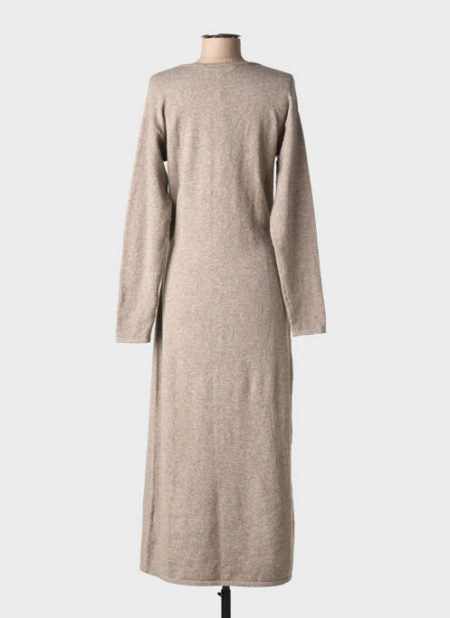 Robe pull coupe droite manches longues beige DESIRES femme