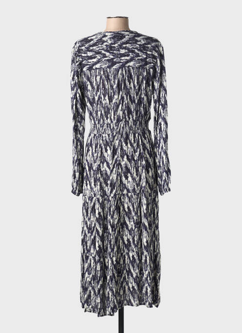 Robe mi-longue imprimé fantaisie manches longues bleu TIFFOSI femme
