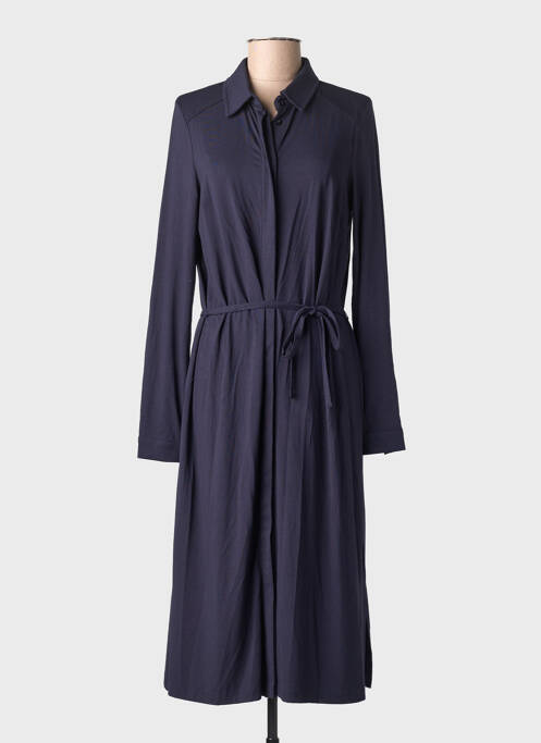 Robe mi-longue manches longues manches longues bleu BASE LEVEL femme
