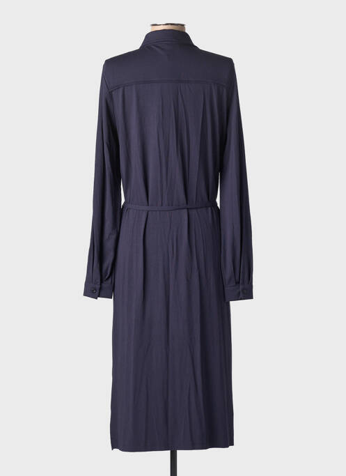 Robe mi-longue manches longues manches longues bleu BASE LEVEL femme