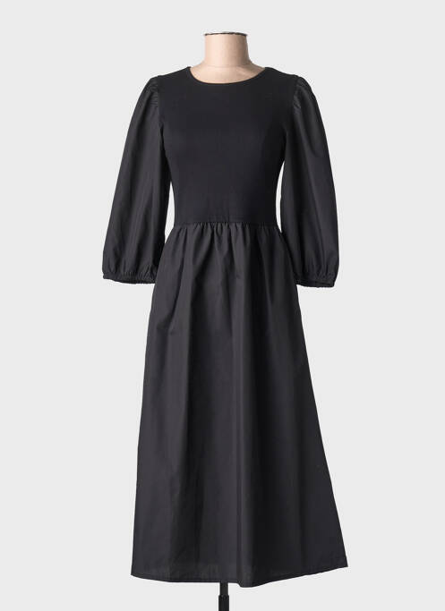 Robe longue manches longues manches longues noir KAFFE femme