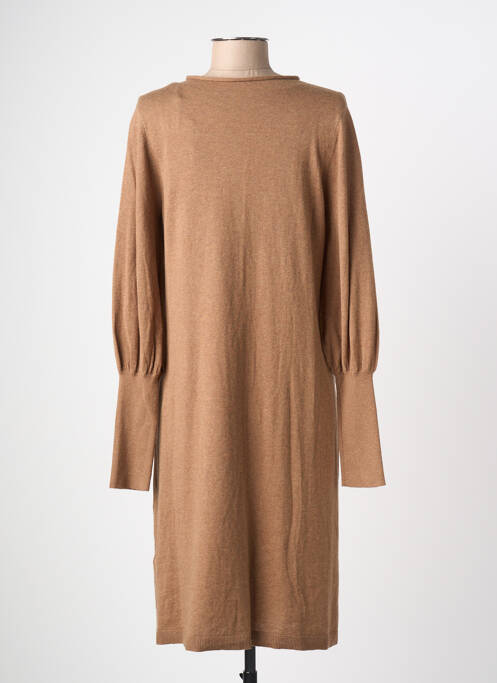 Robe pull col rond manches longues beige CREAM femme