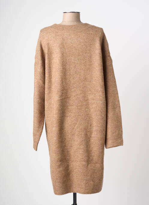 Robe pull col rond manches longues beige C'EST BEAU LA VIE femme