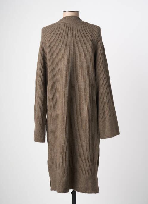 Robe pull coupe droite manches longues vert KAFFE femme