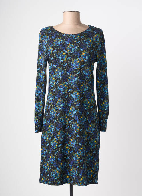 Robe mi-longue imprimé fantaisie manches longues bleu LA FIANCÉE femme